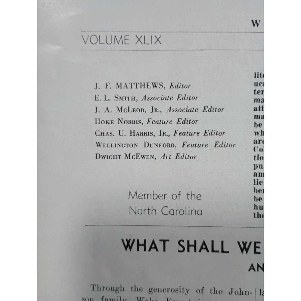 Wake Forest University The Student Publication Golden Bough Number December 1932